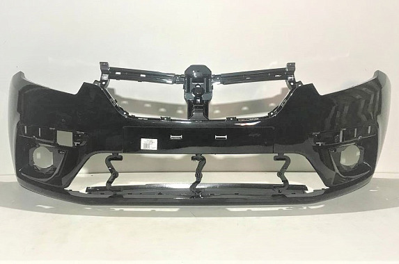 Бампер перед Renault Logan 2018- Россия Черная жемчужина 676 (Черный)